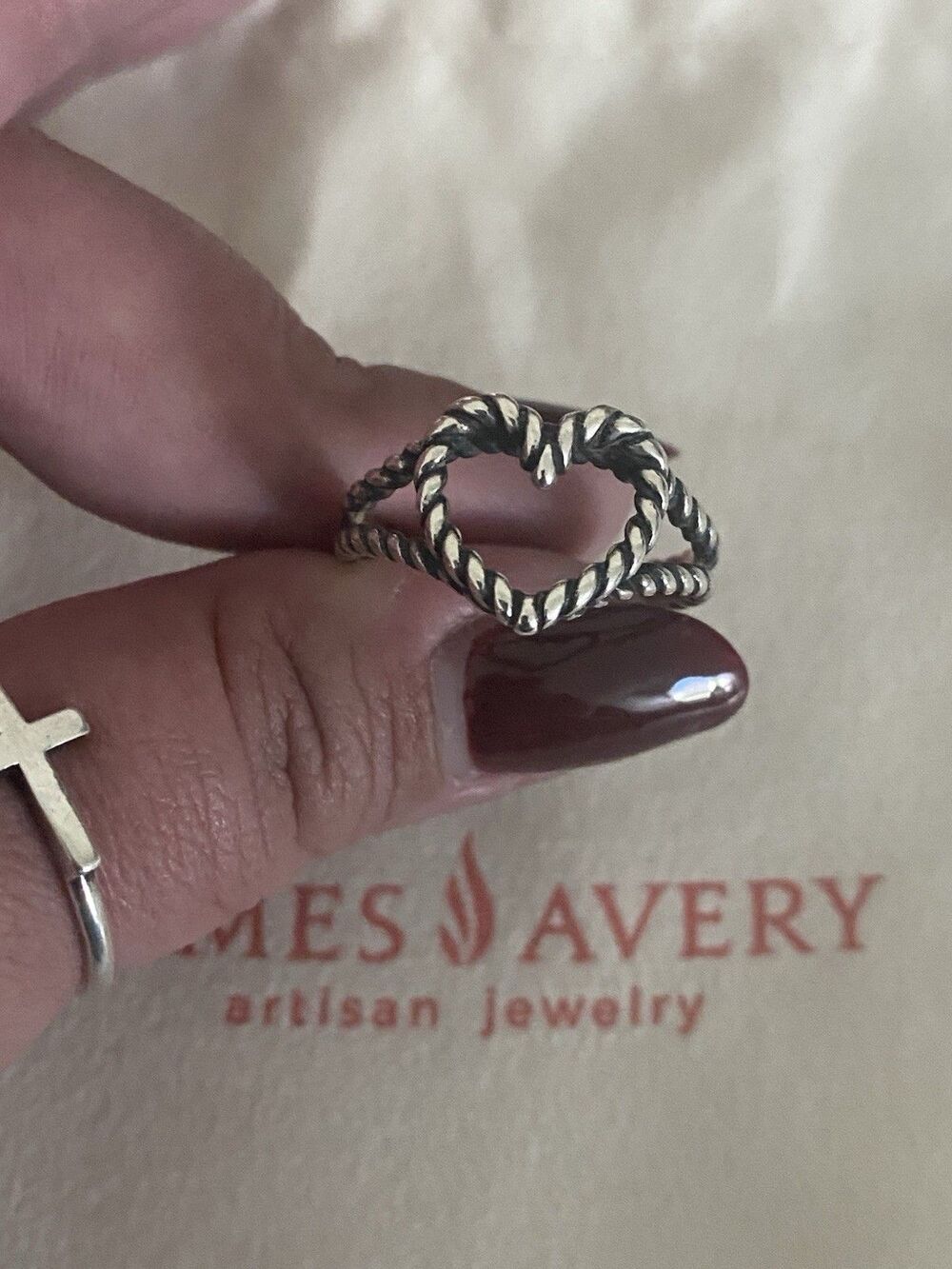 James Avery Retired 60th Anniversary Rope Heart Ring Size 10